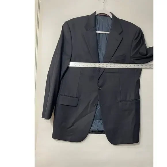 Hickey Freeman Tasmanian Super 130's Wool Double Breasted Coat Business Jacket - Picture 8 of 8